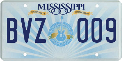 MS license plate BVZ009
