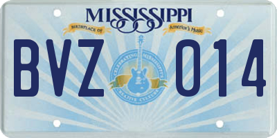 MS license plate BVZ014