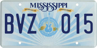 MS license plate BVZ015