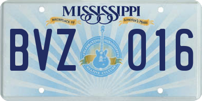 MS license plate BVZ016