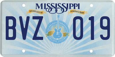 MS license plate BVZ019
