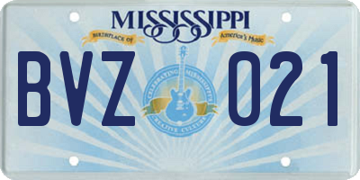 MS license plate BVZ021