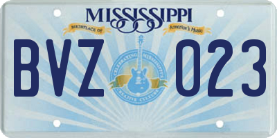 MS license plate BVZ023