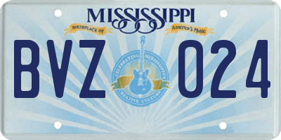 MS license plate BVZ024