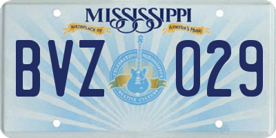 MS license plate BVZ029