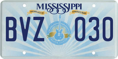 MS license plate BVZ030