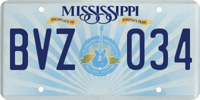 MS license plate BVZ034