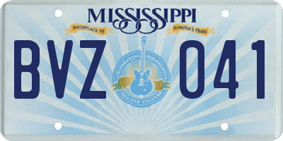 MS license plate BVZ041