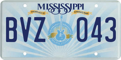 MS license plate BVZ043
