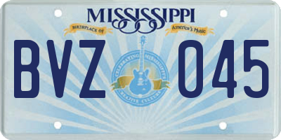 MS license plate BVZ045