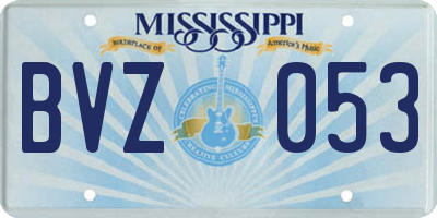 MS license plate BVZ053