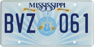 MS license plate BVZ061