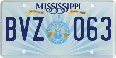 MS license plate BVZ063