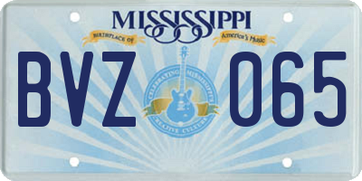 MS license plate BVZ065