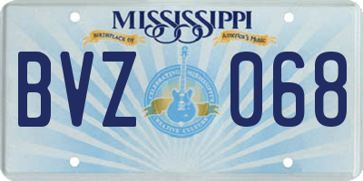 MS license plate BVZ068