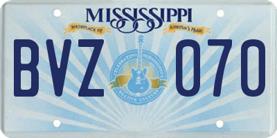 MS license plate BVZ070