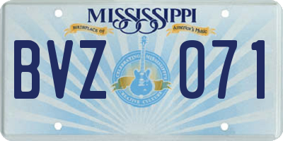 MS license plate BVZ071