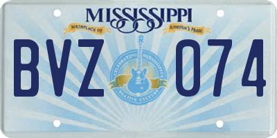MS license plate BVZ074
