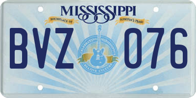 MS license plate BVZ076