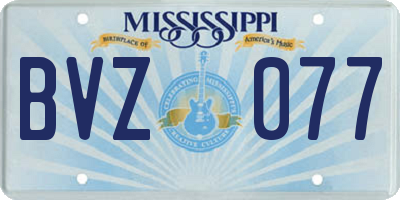 MS license plate BVZ077