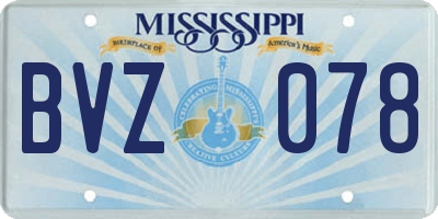 MS license plate BVZ078