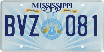 MS license plate BVZ081