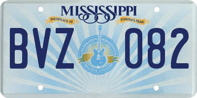 MS license plate BVZ082