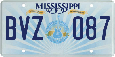 MS license plate BVZ087