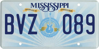 MS license plate BVZ089