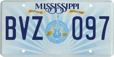 MS license plate BVZ097