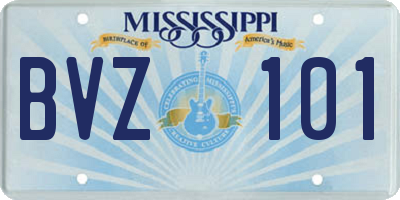 MS license plate BVZ101