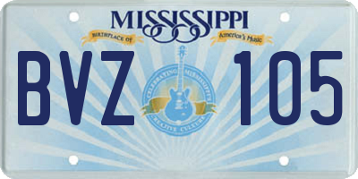 MS license plate BVZ105