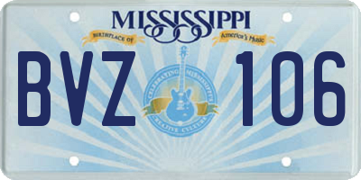 MS license plate BVZ106
