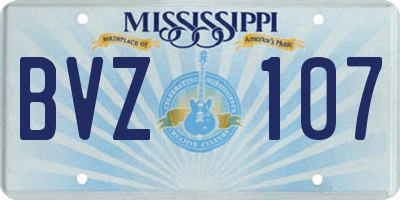 MS license plate BVZ107