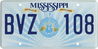 MS license plate BVZ108