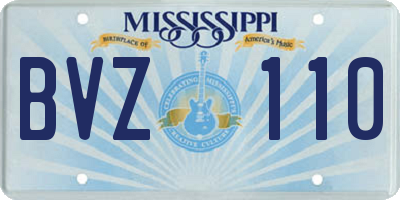 MS license plate BVZ110