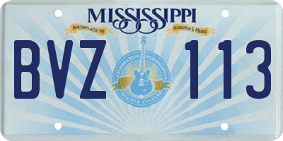 MS license plate BVZ113