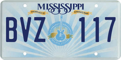 MS license plate BVZ117