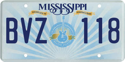MS license plate BVZ118