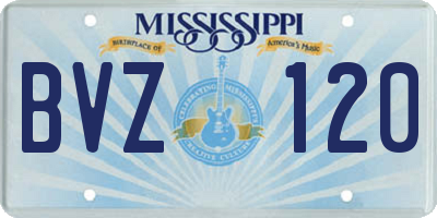 MS license plate BVZ120