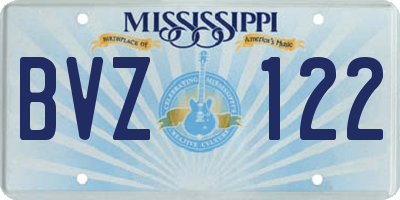 MS license plate BVZ122