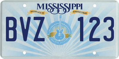 MS license plate BVZ123