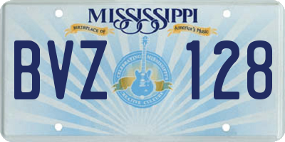 MS license plate BVZ128
