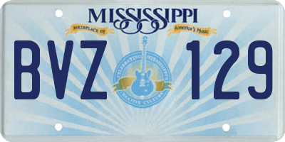 MS license plate BVZ129