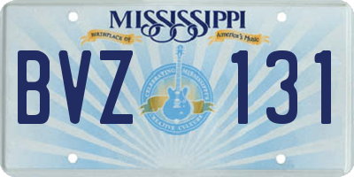 MS license plate BVZ131