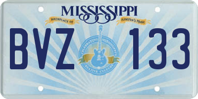 MS license plate BVZ133