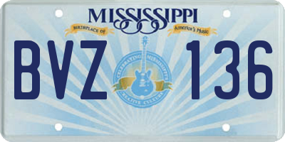 MS license plate BVZ136