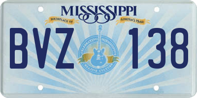 MS license plate BVZ138
