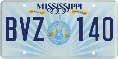 MS license plate BVZ140