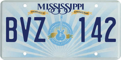 MS license plate BVZ142